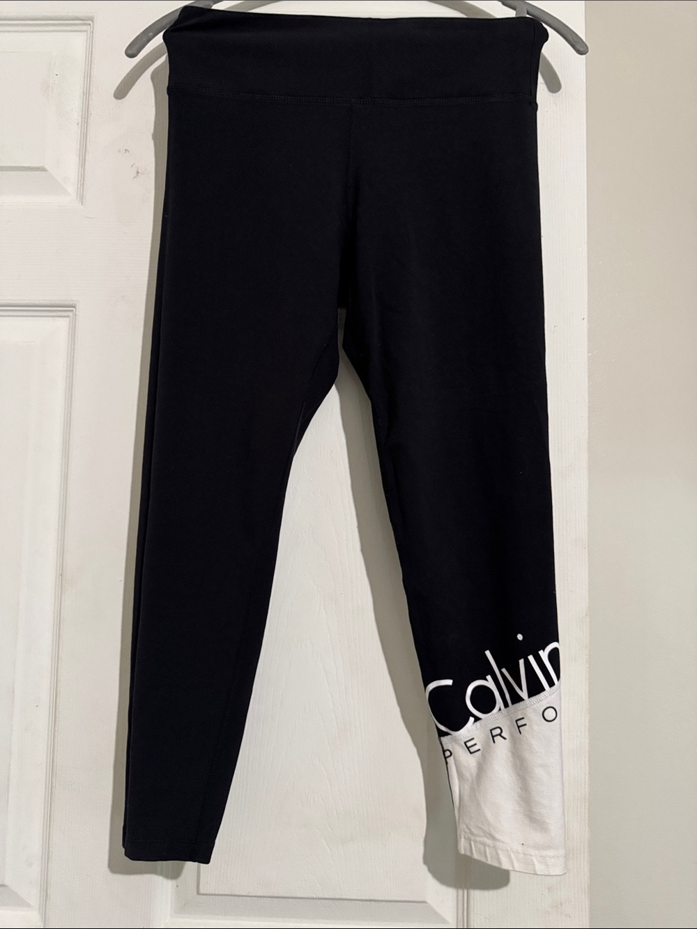 Calvin Klein Black Leggings with White Accent - Picture 1 of 1